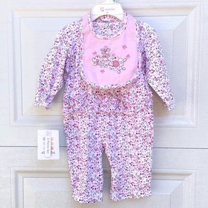 ABSORBA 3-6m pajama one piece and bib